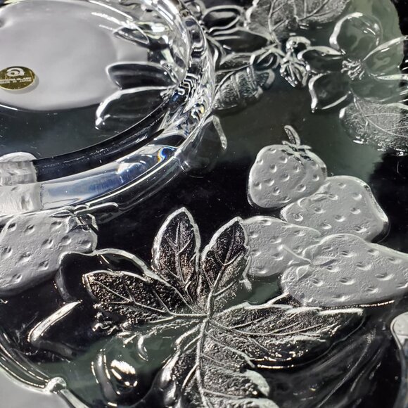 Heavy Japanese Aderia Glass Crystal Serving Plate - Picture 3 of 9